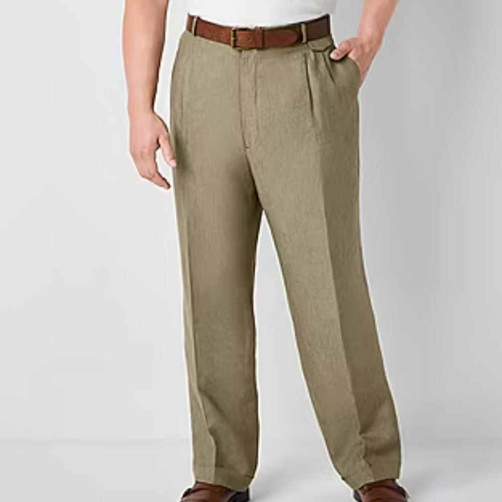 Stafford Men's Regular Fit Pleated Front Suit Pant-Size 40x30